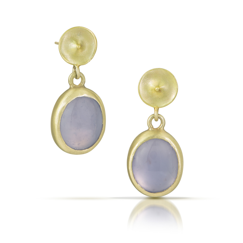 Judi Powers chalcedony temple earrings by Judi Powers at Salt Hill Jewelry store Fargo