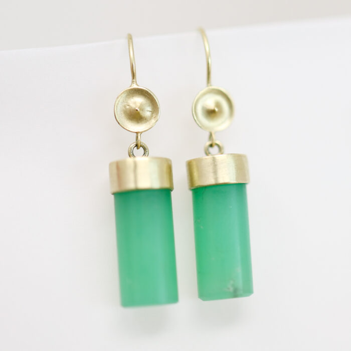 chrysoprase temple earrings - Image 2