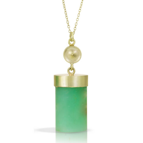 Judi Powers chrysoprase temple necklace at Salt Hill Jewelry store Fargo