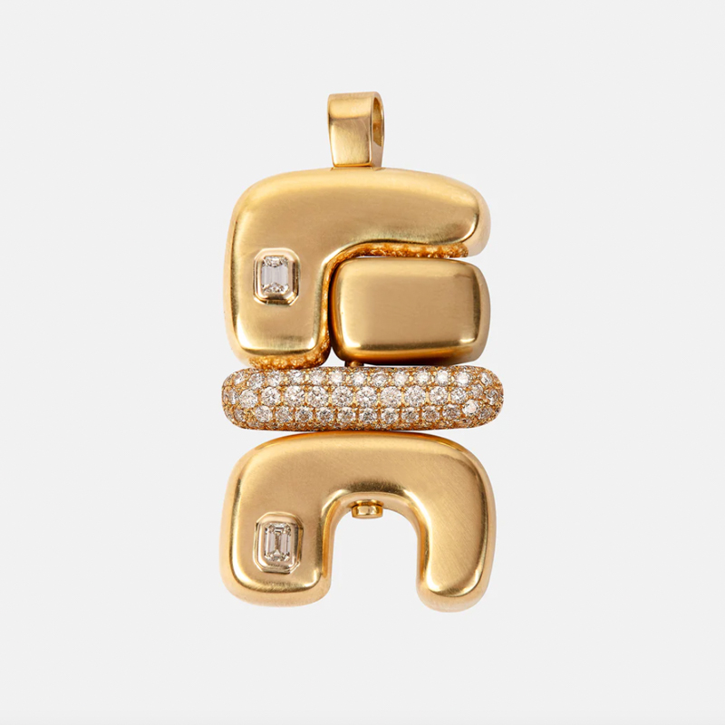 Joelle Kharrat jewelry Air Totem pendant necklace solid 18k gold and diamonds - Salt Hill Jewelry store downtown Fargo