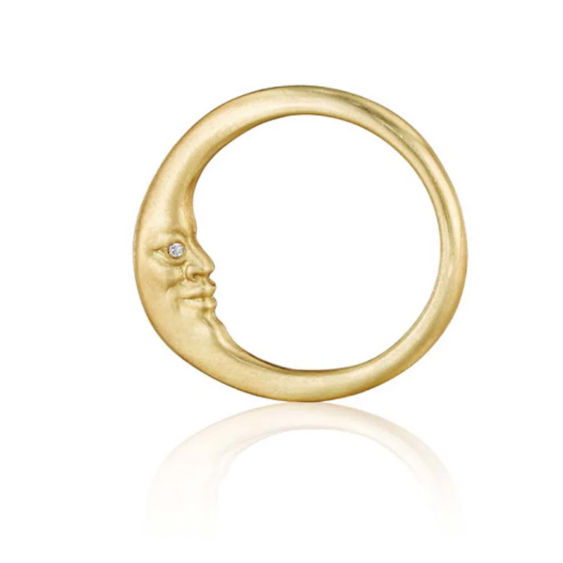 Anthony Lent crescent moonface ring