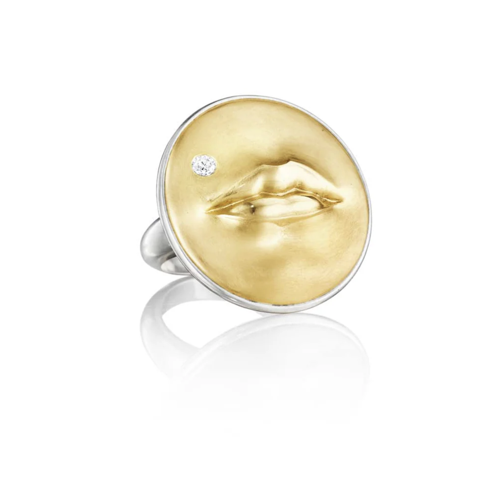 anthony lent kiss me lips and beauty mark ring at Salt Hill Jewelry store downtown Fargo