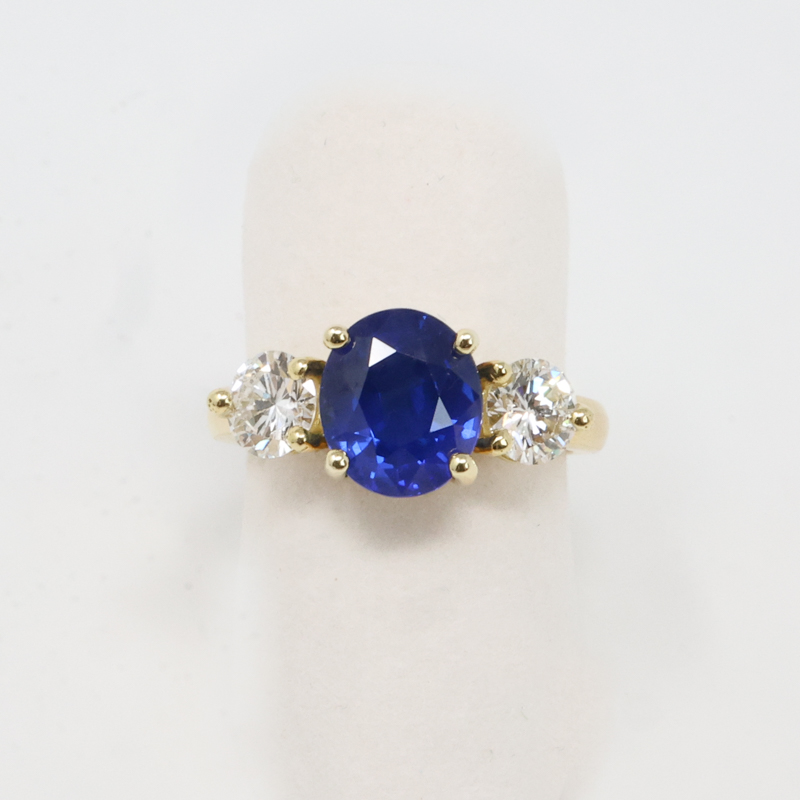 sapphire and diamond trio ring
