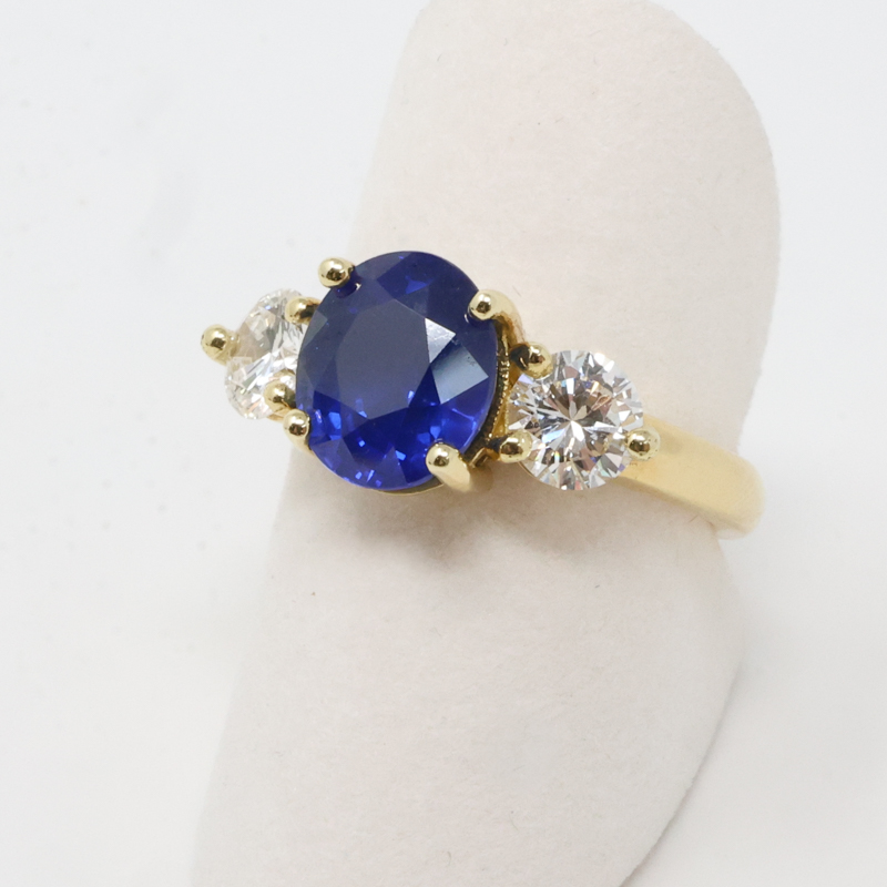 sapphire and diamond trio ring - Image 2