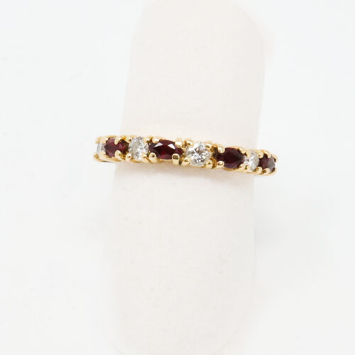 ruby and diamond eternity band, stacking band