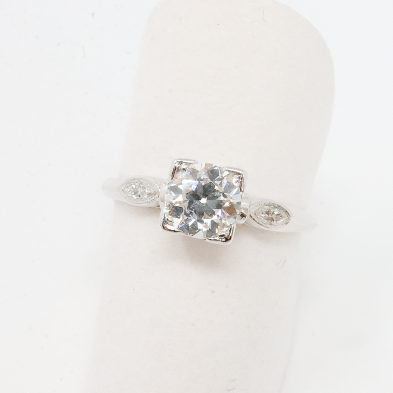 vintage platinum diamond engagement ring