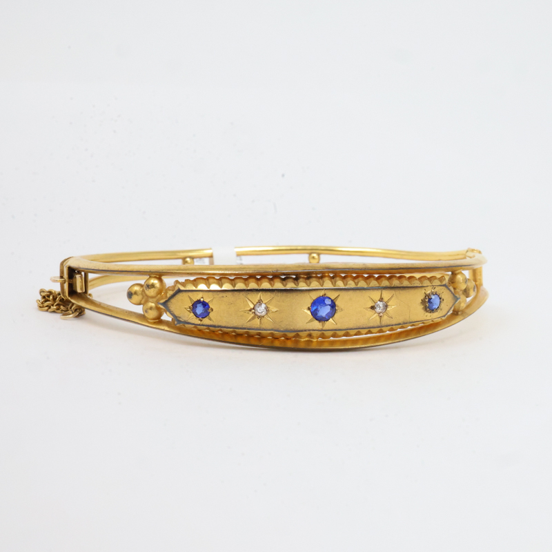 antique sapphire and yellow gold bracelet