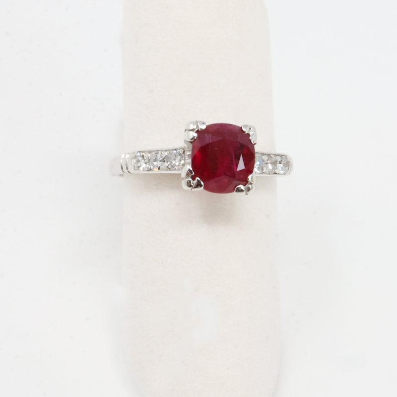 platinum ruby and diamond ring - Image 2