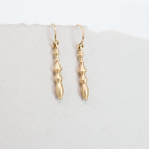 solid yellow gold table leg earrings, dan-yell jewelry