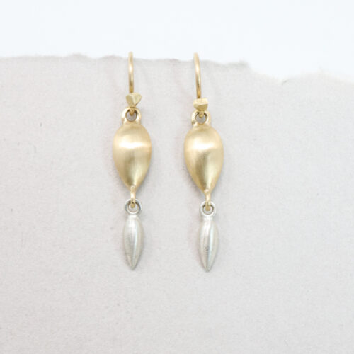 dan-yell rayne earrings in yellow gold and silver