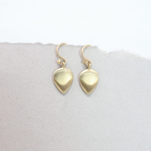 ravan drop earrings in yellow gold, dan-yell at Salt Hill Jewelry store downtown F/argo