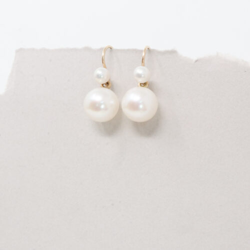 chan double pearl dangle earrings dan-yell at Salt Hill Jewelry store downtown Fargo