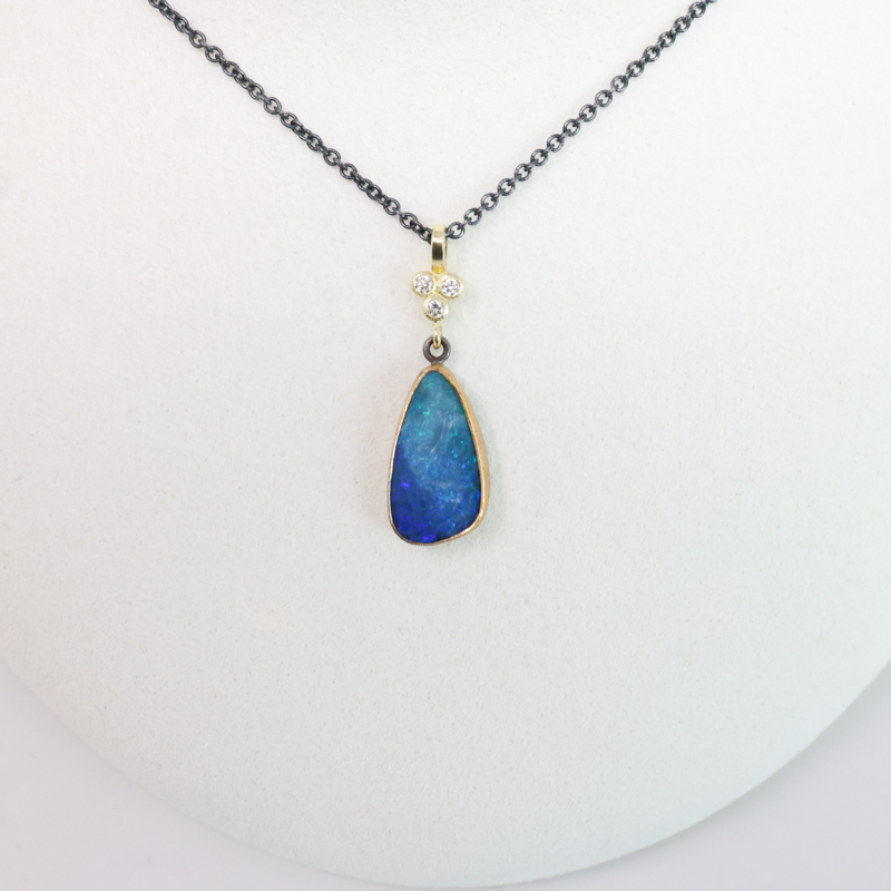 karin jacobson opal and diamond necklace