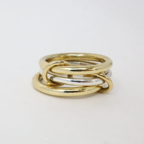 preowned estate spinelli kilcolling 18k yellow gold and silver ring