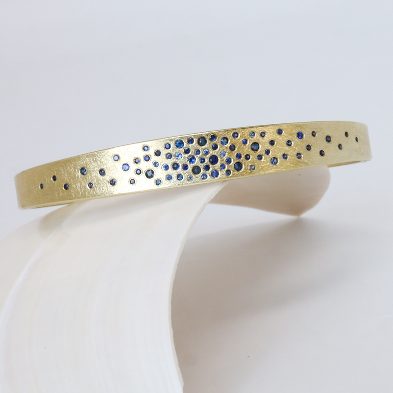 Todd Reed yellow gold scattered sapphire bracelet