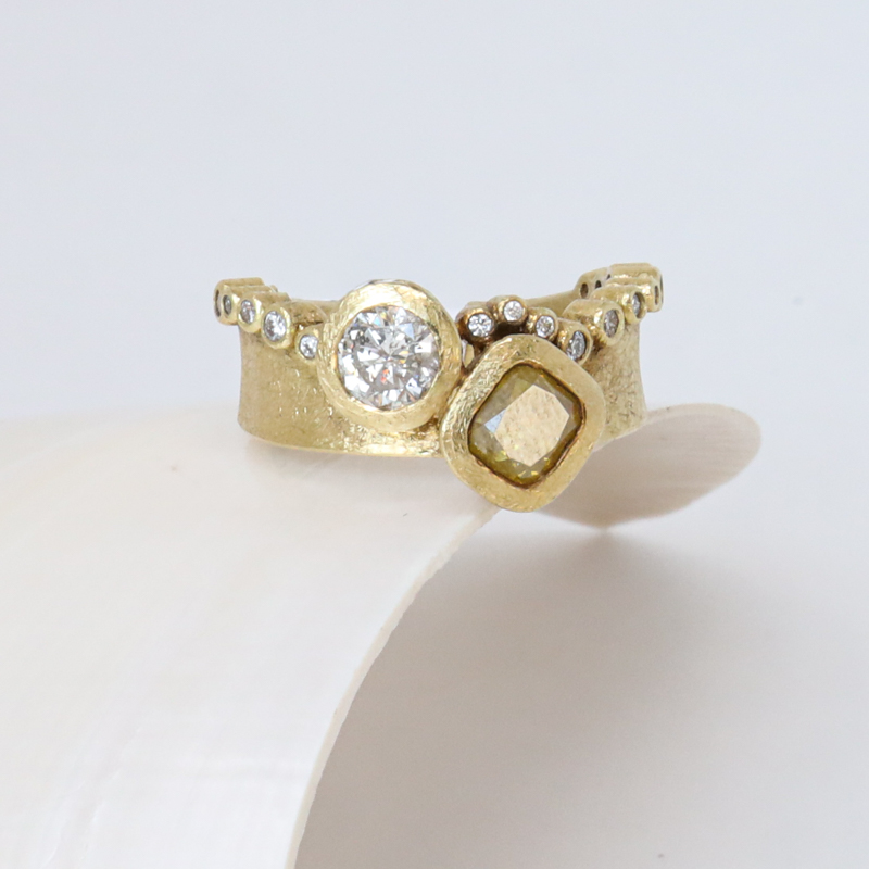 paired diamonds ring, one-of-a-kind - Image 5