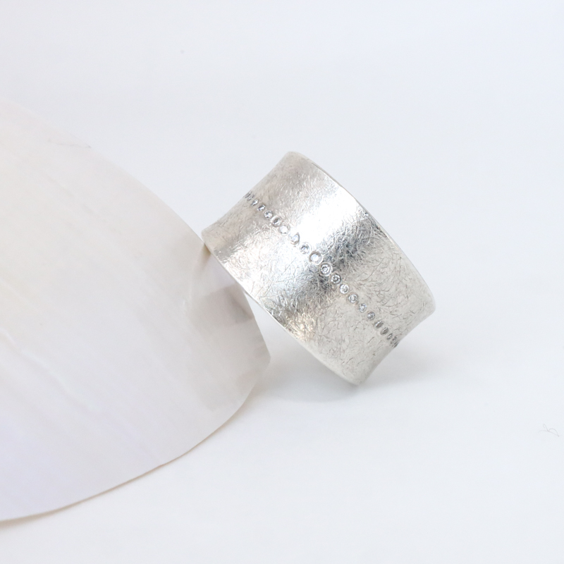 Todd Reed tapered diamond ring, 1silver, Todd Reed Jewelry