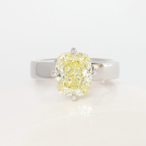 custom engagement rings fargo yellow diamond cushion cut lab diamond platinum solitaire engagement ring