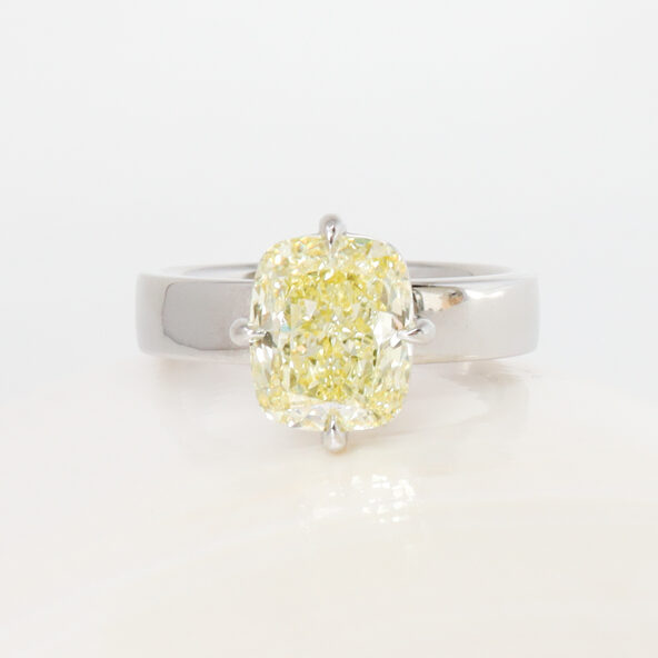 custom engagement rings fargo yellow diamond cushion cut lab diamond platinum solitaire engagement ring