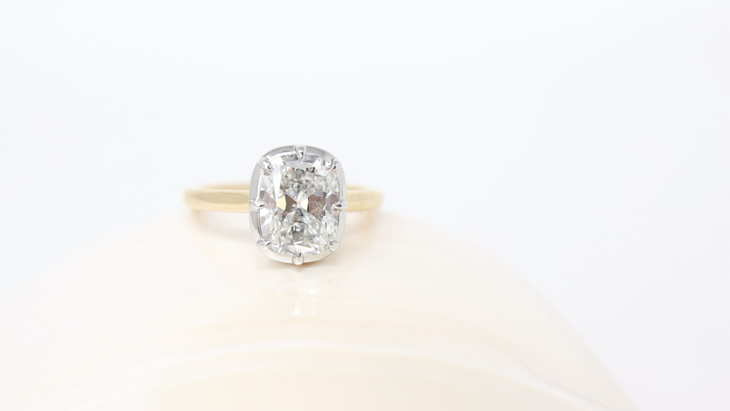 SaltHillCustom-1-1 old mine cut collet engagement ring, vintage inspired zendaya ring